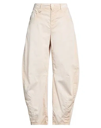 High Use Happily Woman Pants Beige Size 12 Cotton, Elastane In Sand