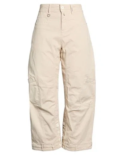 High Use Hasten Woman Pants Beige Size 12 Cotton, Elastane In Sand