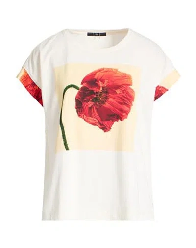 High Use Kinder Woman T-shirt White Size L Cotton, Elastane