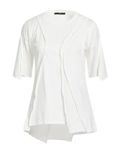 High Use Make Up Woman T-shirt White Size L Cotton