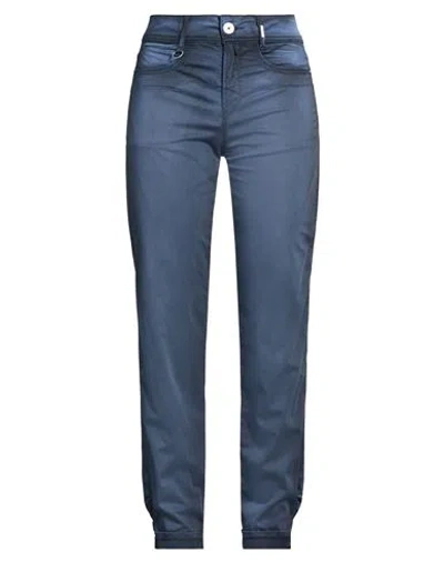 High Use Rigorous Woman Pants Navy Size 12 Cotton, Elastane In Blue