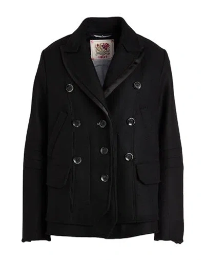 High Use Woman Coat Black Size 10 Virgin Wool, Polyester