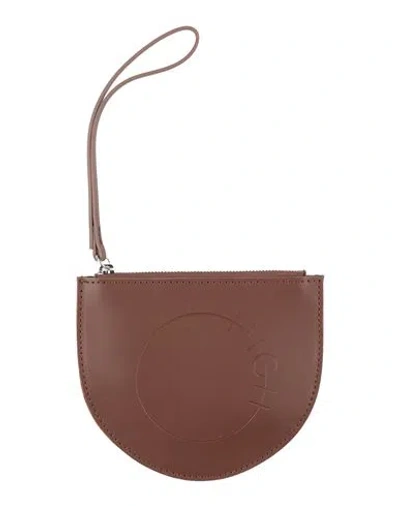 High Use Woman Coin Purse Brown Size - Leather, Cotton