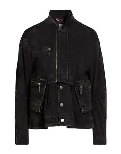 High Use Woman Denim Outerwear Black Size 10 Cotton, Elastane