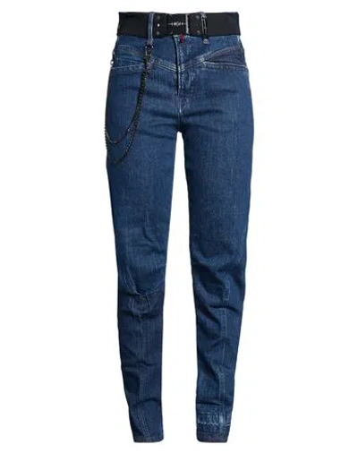 High Use Woman Jeans Blue Size 10 Cotton, Elastane In Multi