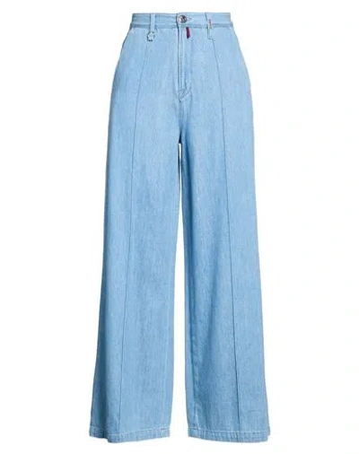 High Use Woman Jeans Blue Size 12 Cotton, Elastane In Multi