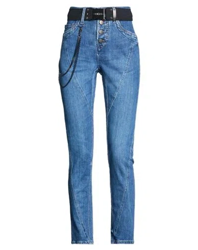 High Use Woman Jeans Blue Size 12 Cotton, Elastane