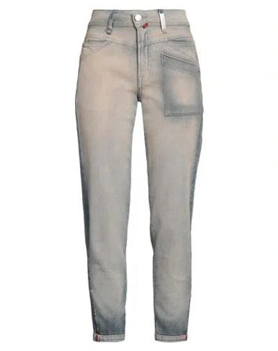 High Use Woman Jeans Light Pink Size 10 Cotton, Elastane In Blue