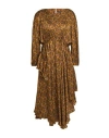 High Use Woman Midi Dress Dark Green Size 12 Rayon, Silk