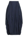 High Use Woman Midi Skirt Navy Size 10 Viscose, Virgin Wool In Blue