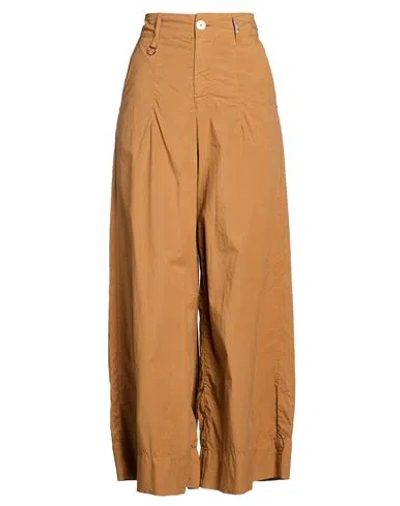 High Use Woman Pants Camel Size 2 Cotton In Beige