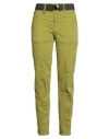 High Use Woman Pants Green Size 12 Cotton, Elastane