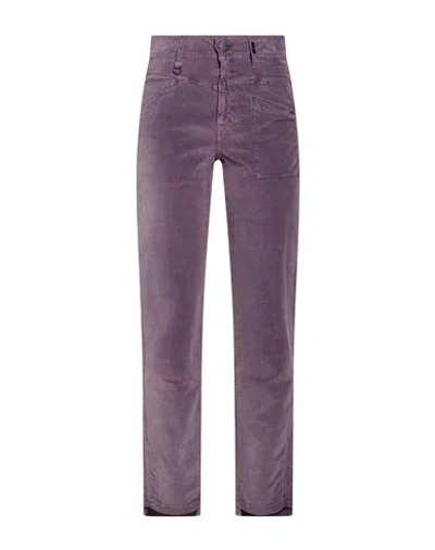 High Use Woman Pants Mauve Size 8 Cotton, Modal, Elastane In Purple
