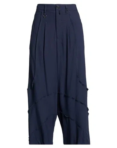 High Use Woman Pants Midnight Blue Size 10 Rayon, Virgin Wool