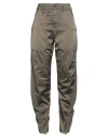 High Use Woman Pants Military Green Size 10 Cotton, Rayon, Elastane In Brown