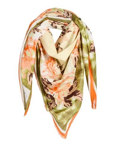 High Use Woman Scarf Beige Size - Cotton, Silk In Pattern
