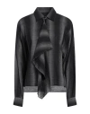 High Use Woman Shirt Black Size 12 Viscose, Cotton, Virgin Wool