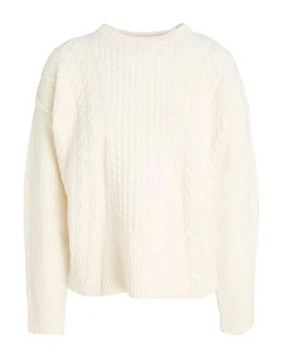 High Use Woman Sweater Ivory Size L Wool, Nylon In White