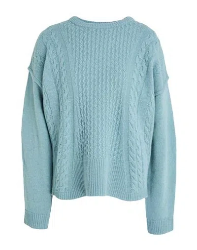 High Use Woman Sweater Slate Blue Size L Wool, Nylon