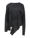 High Use Woman T-shirt Charcoal Size L Cotton In Black