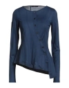 High Use Woman T-shirt Navy Size L Wool In Blue