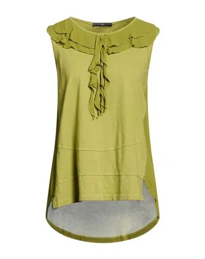 High Use Woman Top Military Green Size L Cotton, Linen, Viscose In Multi