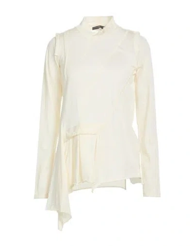 High Use Woman T-shirt Cream Size L Wool In White