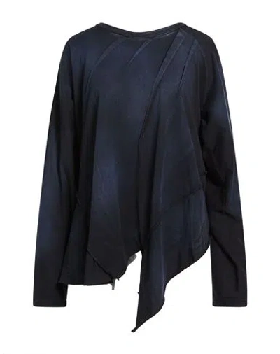 High Use Woman T-shirt Navy Size L Cotton In Blue