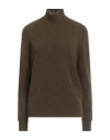 High Use Woman Turtleneck Military Green Size L Nylon, Wool, Alpaca Wool, Elastane