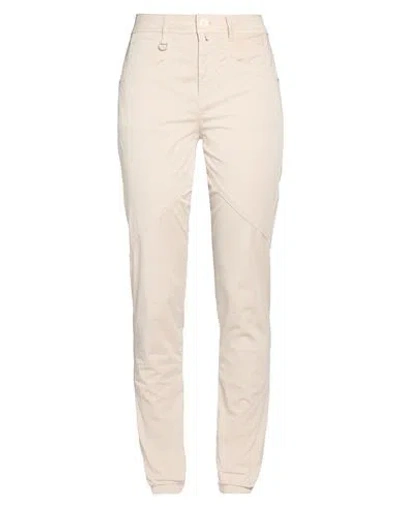 High Wise Up Woman Pants Beige Size 12 Cotton, Elastane In Neutral
