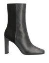High Woman Ankle Boots Black Size 11 Soft Leather In Black