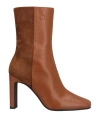 High Woman Ankle Boots Tan Size 11 Soft Leather In Brown
