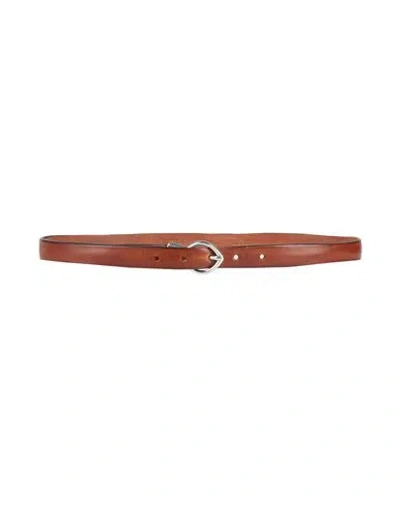 High Woman Belt Brown Size 38 Leather