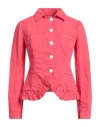 High Woman Blazer Fuchsia Size 10 Cotton, Linen In Pink