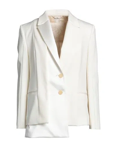 High Woman Blazer Ivory Size 4 Virgin Wool, Polyester, Elastane In White