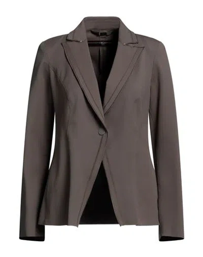 High Woman Blazer Khaki Size 4 Nylon, Elastane In Beige