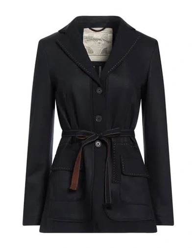 High Woman Blazer Midnight Blue Size 10 Virgin Wool, Nylon, Elastane