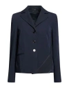 High Woman Blazer Navy Size 10 Polyester, Viscose, Elastane In Blue