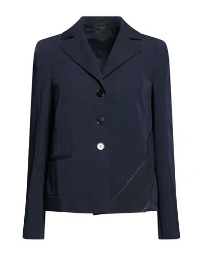 High Woman Blazer Navy Size 10 Polyester, Viscose, Elastane In Blue