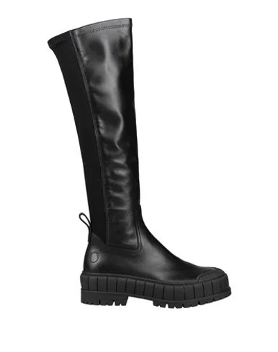 High Woman Boot Black Size 7 Leather, Textile Fibers