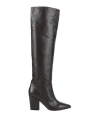 High Woman Boot Dark Brown Size 8 Leather In Brown