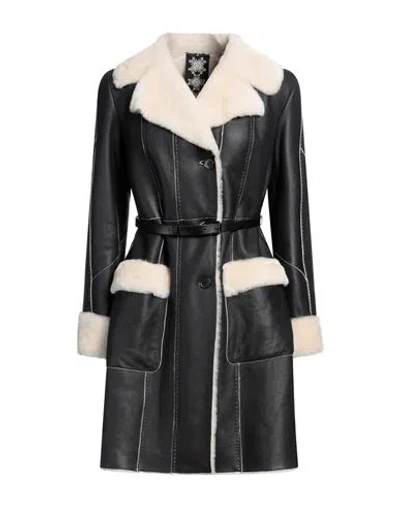 High Woman Coat Black Size 12 Soft Leather