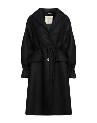High Woman Coat Black Size 12 Virgin Wool, Nylon