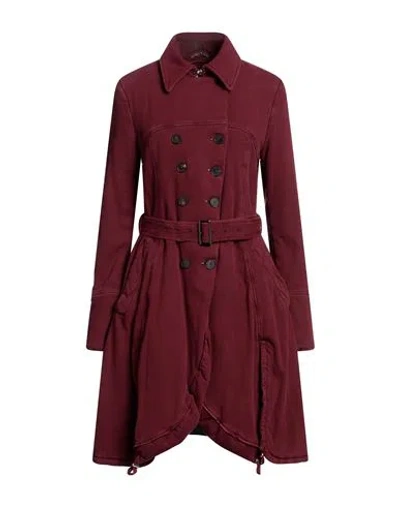 High Woman Coat Burgundy Size 6 Cotton, Cashmere, Elastane In Red