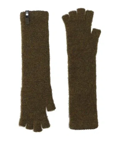 High Woman Gloves Khaki Size Onesize Nylon, Wool, Alpaca Wool, Elastane In Sand