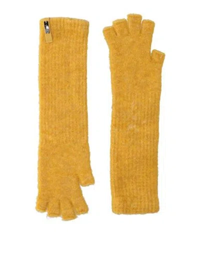 High Woman Gloves Marigold Size Onesize Nylon, Wool, Alpaca Wool, Elastane In Yellow