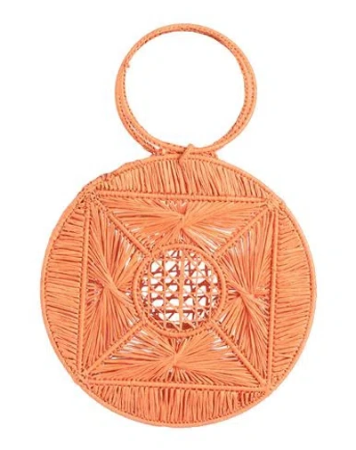 High Woman Handbag Orange Size - Natural Raffia