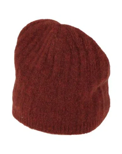 High Woman Hat Chocolate Brown Size Onesize Nylon, Wool, Alpaca Wool, Elastane In Burgundy