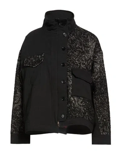 High Woman Jacket Black Size 12 Cotton, Polyester, Acrylic, Alpaca Wool, Virgin Wool