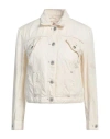 High Woman Jacket Cream Size 10 Cotton, Linen In White